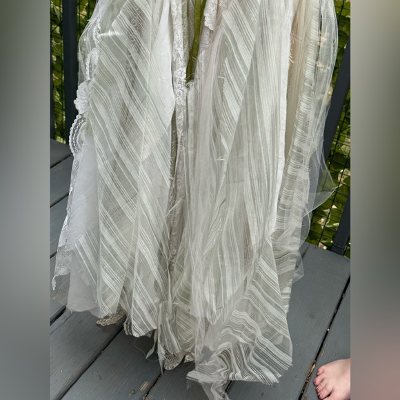 Boho Gypsy Fairy Viking Festival Wedding Dress Custom Made Crotchet Size 8 - Picture 12 of 17